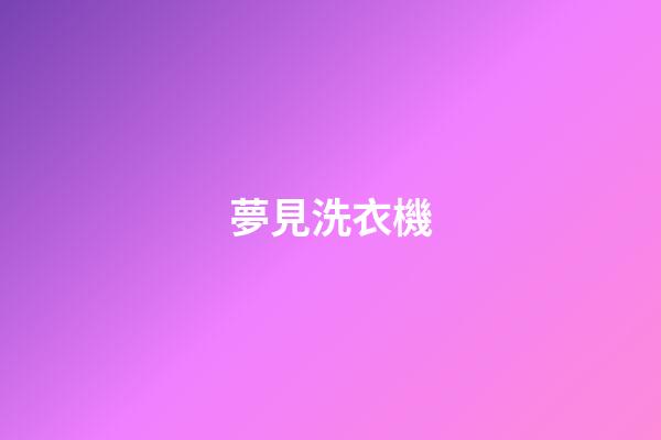 夢見洗衣機
