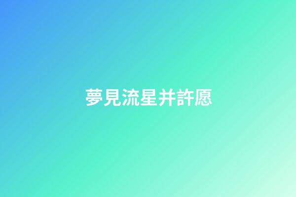 夢見流星并許愿