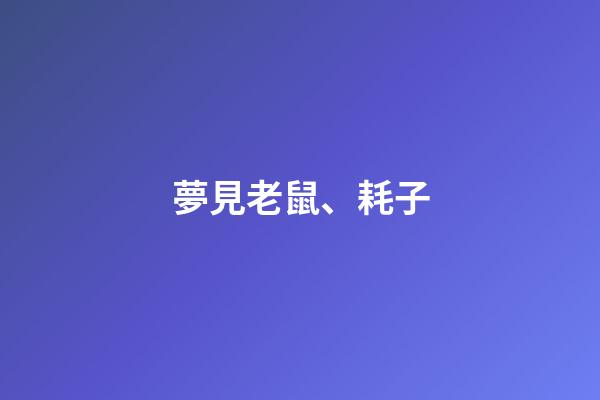 夢見老鼠、耗子