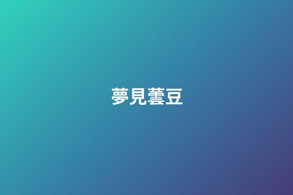 夢見蕓豆