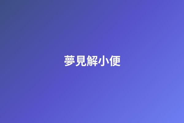 夢見解小便