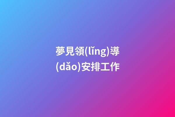 夢見領(lǐng)導(dǎo)安排工作