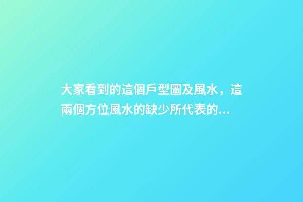 大家看到的這個戶型圖及風水，這兩個方位風水的缺少所代表的方面