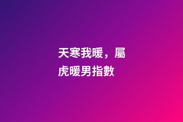 天寒我暖，屬虎暖男指數