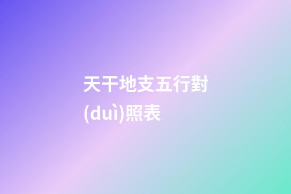 天干地支五行對(duì)照表