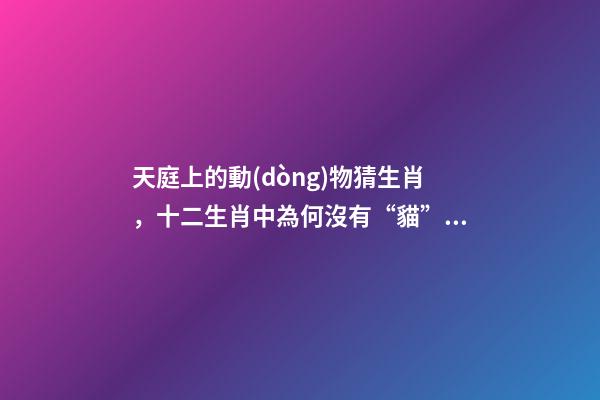 天庭上的動(dòng)物猜生肖，十二生肖中為何沒有“貓”這一屬相