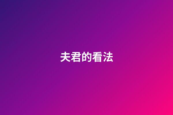 夫君的看法
