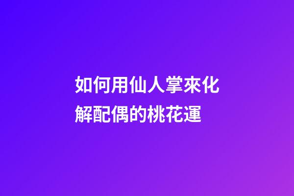 如何用仙人掌來化解配偶的桃花運