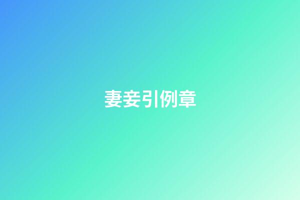 妻妾引例章