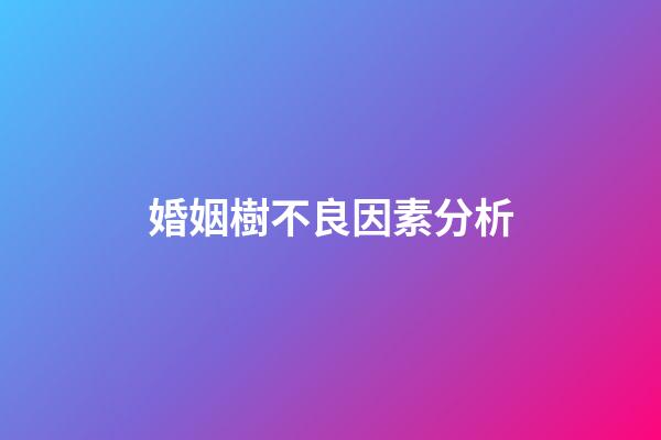 婚姻樹不良因素分析