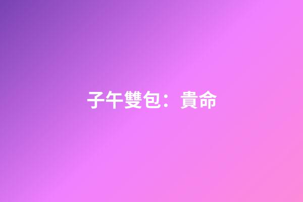 子午雙包：貴命