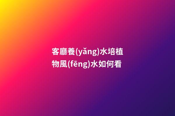 客廳養(yǎng)水培植物風(fēng)水如何看