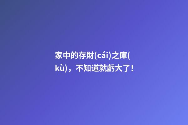 家中的存財(cái)之庫(kù)，不知道就虧大了！
