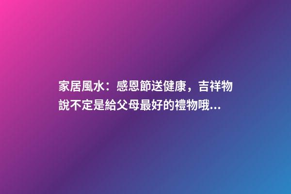 家居風水：感恩節送健康，吉祥物說不定是給父母最好的禮物哦！