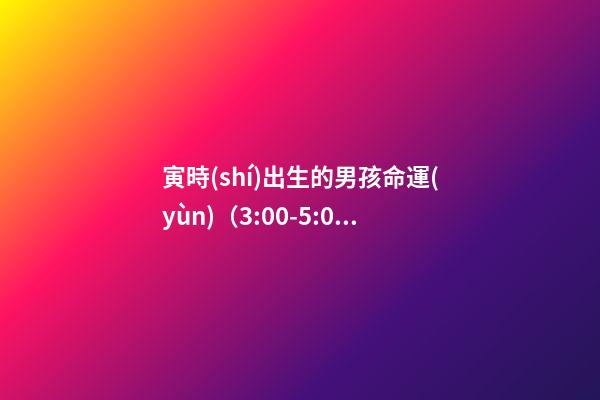 寅時(shí)出生的男孩命運(yùn)（3:00-5:00）