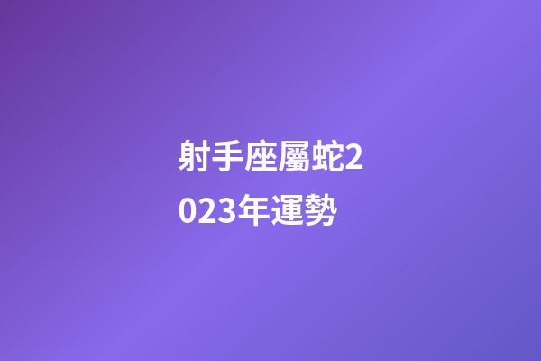 射手座屬蛇2023年運勢-第1張-星座運勢-玄機派