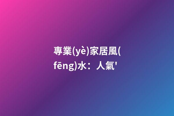 專業(yè)家居風(fēng)水：人氣'