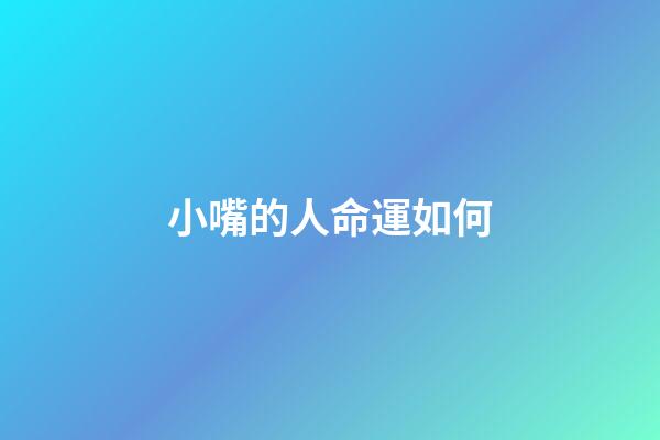 小嘴的人命運如何