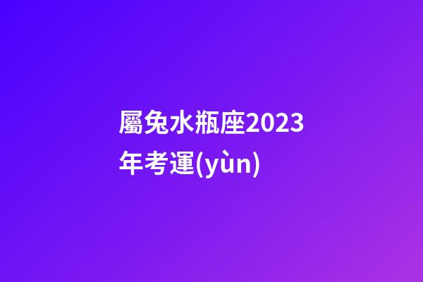 屬兔水瓶座2023年考運(yùn)-第1張-星座運(yùn)勢(shì)-玄機(jī)派