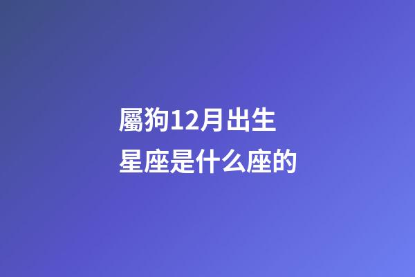 屬狗12月出生星座是什么座的