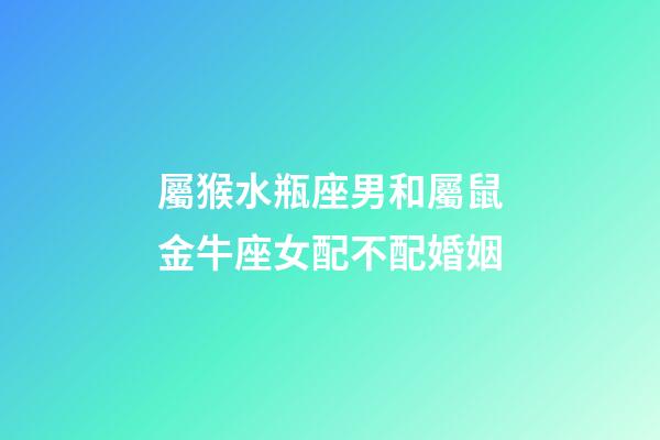 屬猴水瓶座男和屬鼠金牛座女配不配婚姻-第1張-星座運(yùn)勢-玄機(jī)派