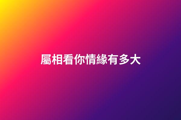 屬相看你情緣有多大