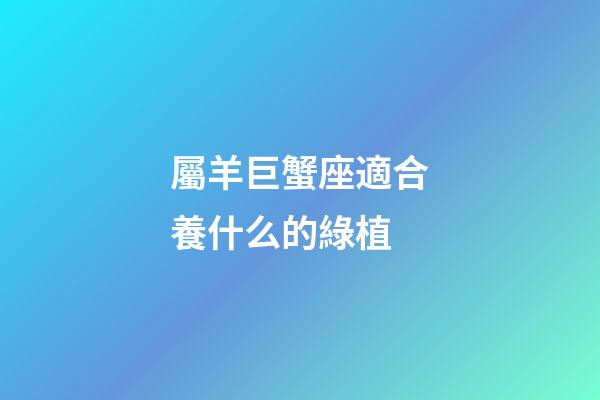 屬羊巨蟹座適合養什么的綠植-第1張-星座運勢-玄機派