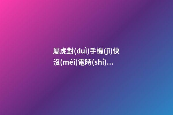 屬虎對(duì)手機(jī)快沒(méi)電時(shí)是什么反應(yīng)