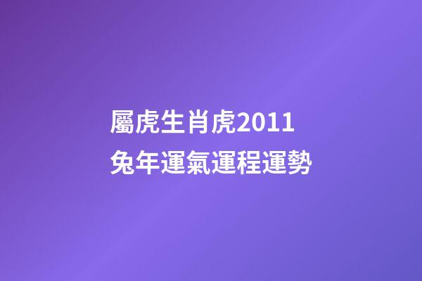 屬虎生肖虎2011兔年運氣運程運勢