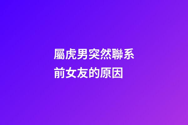 屬虎男突然聯系前女友的原因