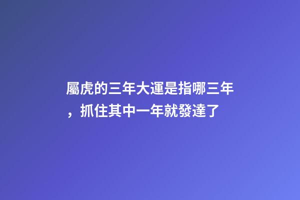 屬虎的三年大運是指哪三年，抓住其中一年就發達了