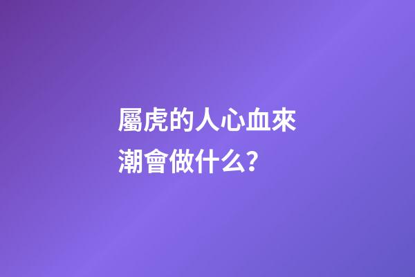 屬虎的人心血來潮會做什么？