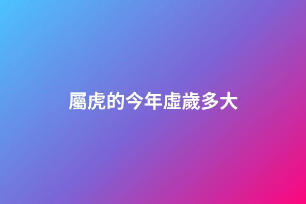 屬虎的今年虛歲多大