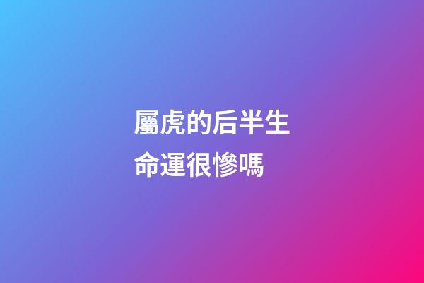 屬虎的后半生命運很慘嗎