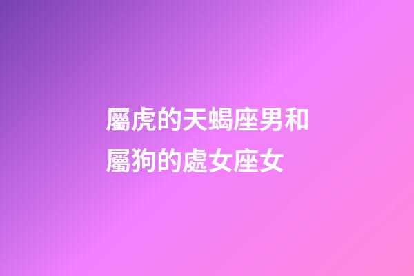 屬虎的天蝎座男和屬狗的處女座女-第1張-星座運勢-玄機派