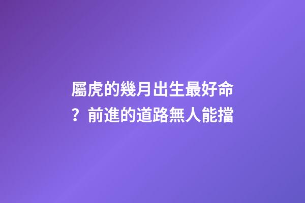 屬虎的幾月出生最好命？前進的道路無人能擋