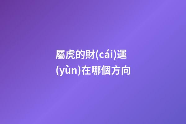 屬虎的財(cái)運(yùn)在哪個方向