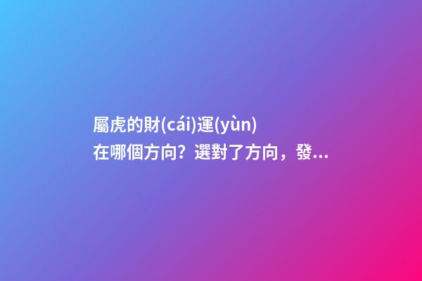 屬虎的財(cái)運(yùn)在哪個方向？選對了方向，發(fā)財(cái)不是夢