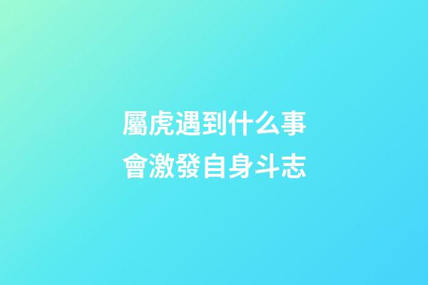 屬虎遇到什么事會激發自身斗志