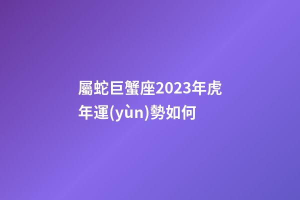 屬蛇巨蟹座2023年虎年運(yùn)勢如何-第1張-星座運(yùn)勢-玄機(jī)派