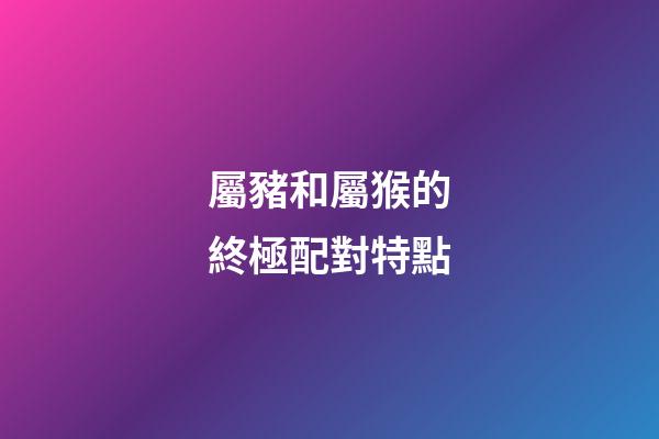 屬豬和屬猴的終極配對特點