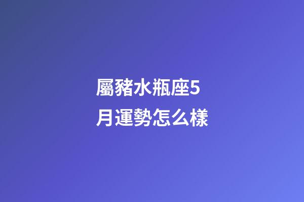 屬豬水瓶座5月運勢怎么樣-第1張-星座運勢-玄機派