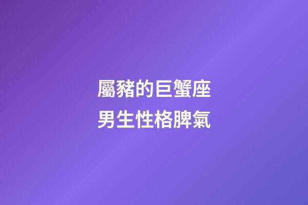 屬豬的巨蟹座男生性格脾氣-第1張-星座運勢-玄機派