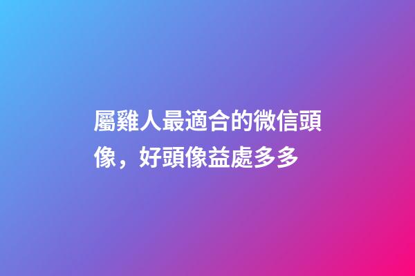 屬雞人最適合的微信頭像，好頭像益處多多