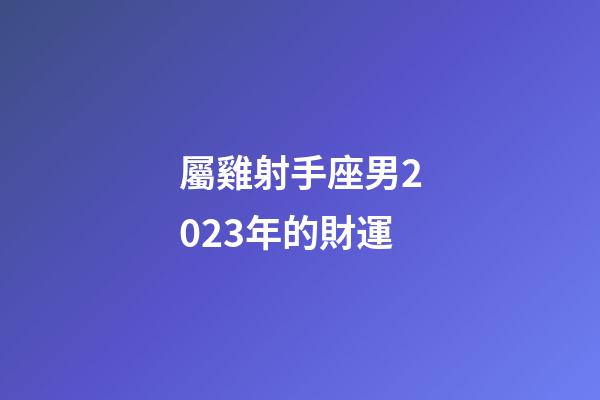 屬雞射手座男2023年的財運