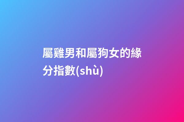 屬雞男和屬狗女的緣分指數(shù)
