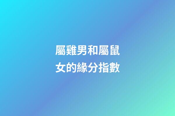 屬雞男和屬鼠女的緣分指數