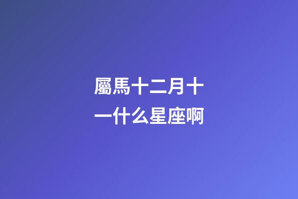 屬馬十二月十一什么星座啊-第1張-星座運勢-玄機派