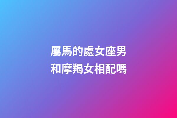 屬馬的處女座男和摩羯女相配嗎