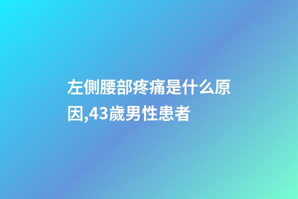 左側腰部疼痛是什么原因,43歲男性患者-第1張-觀點-玄機派